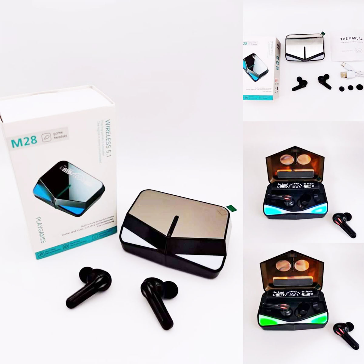 هدفون مخصوص بازی بی سیم مدل M28 TWS Gaming Earbuds Bluetooth V5.1 | مشکی | سرویس ویژه دیجی کالا: 7 روز تضمین بازگشت کالا